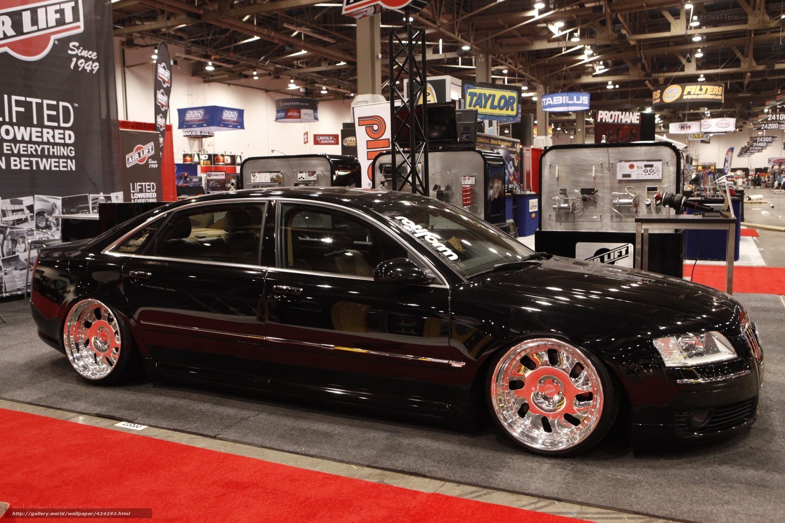 black audi sedan at car show