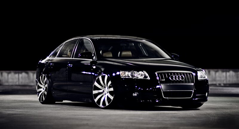 black audi sedan at night