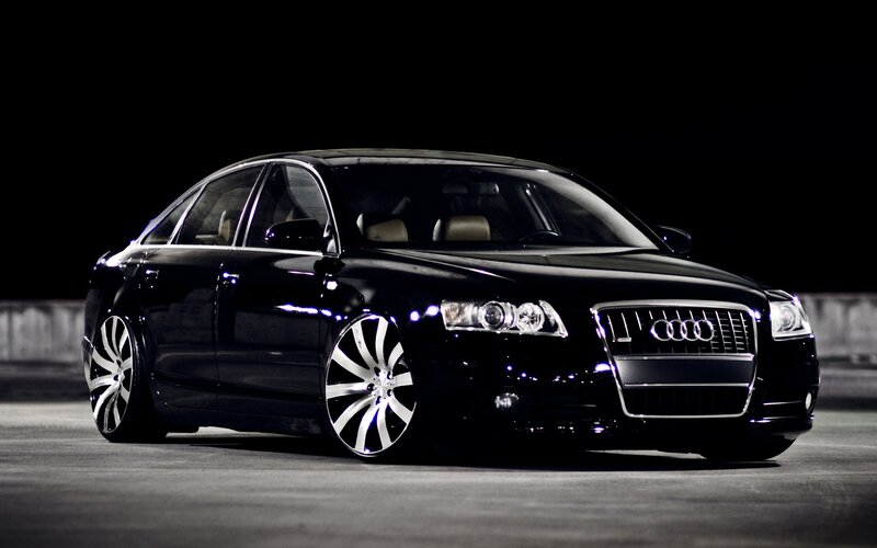 black audi sedan at night