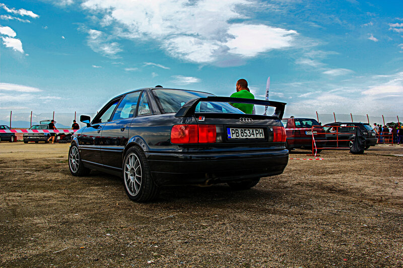 Black Audi Sedan — Blue, Outdoor