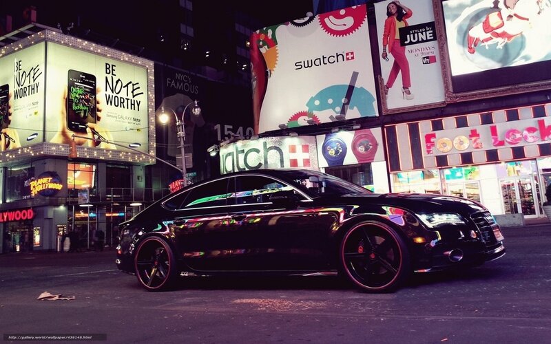 Black Audi Sedan — Dramatic, Night, Photograph, Billboards