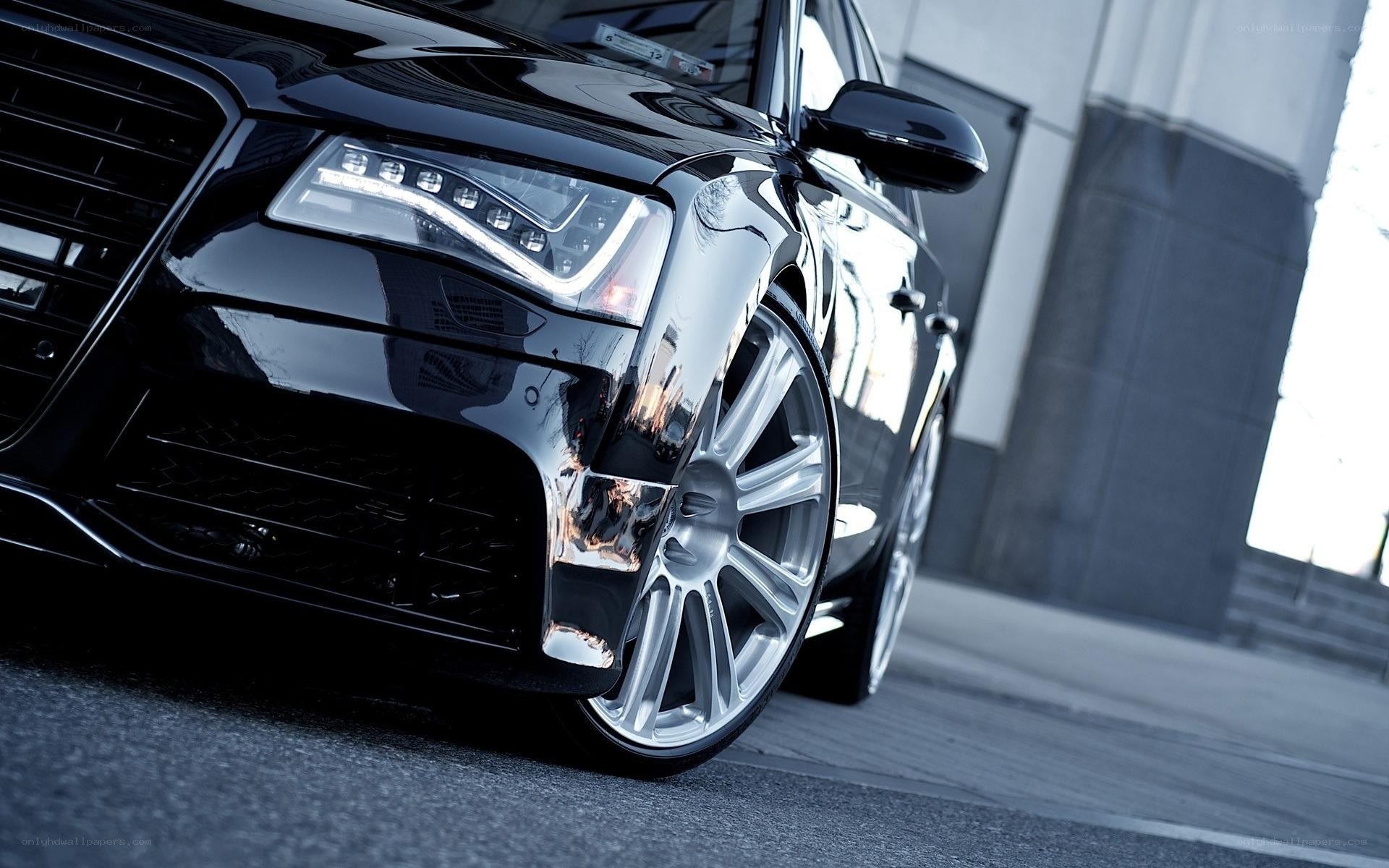 black audi sedan front view