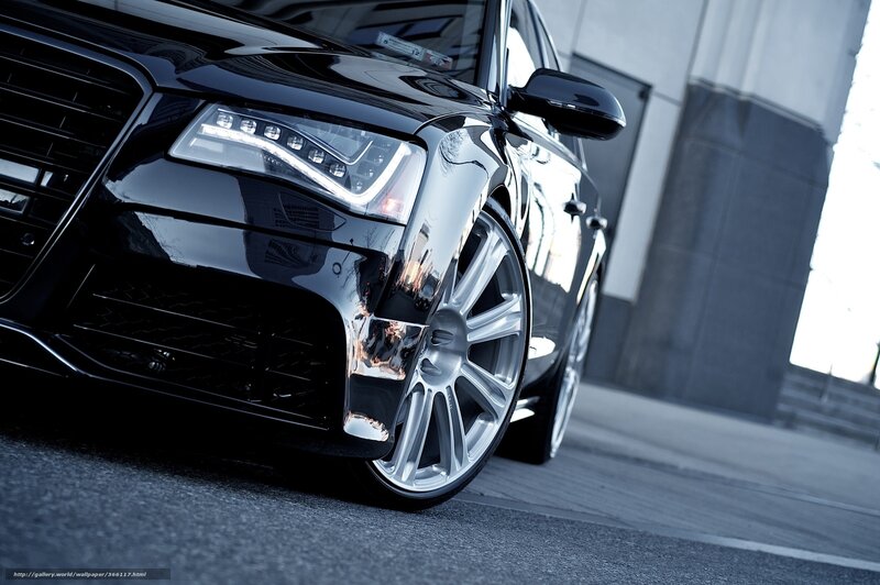 black audi sedan front view