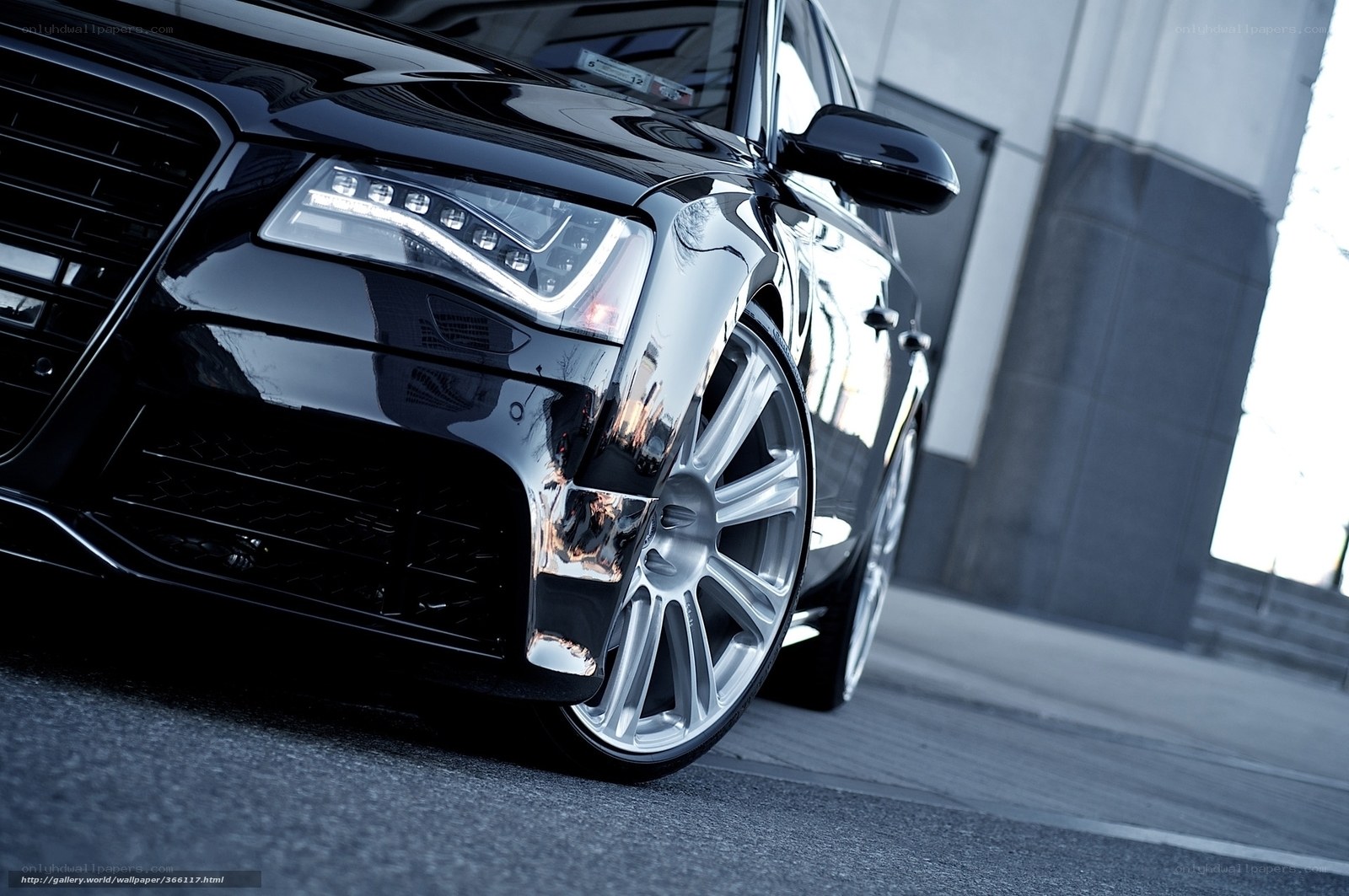 black audi sedan front view
