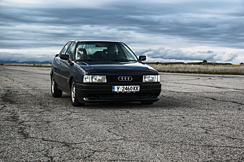 Black Audi Sedan — Gray, Dramatic