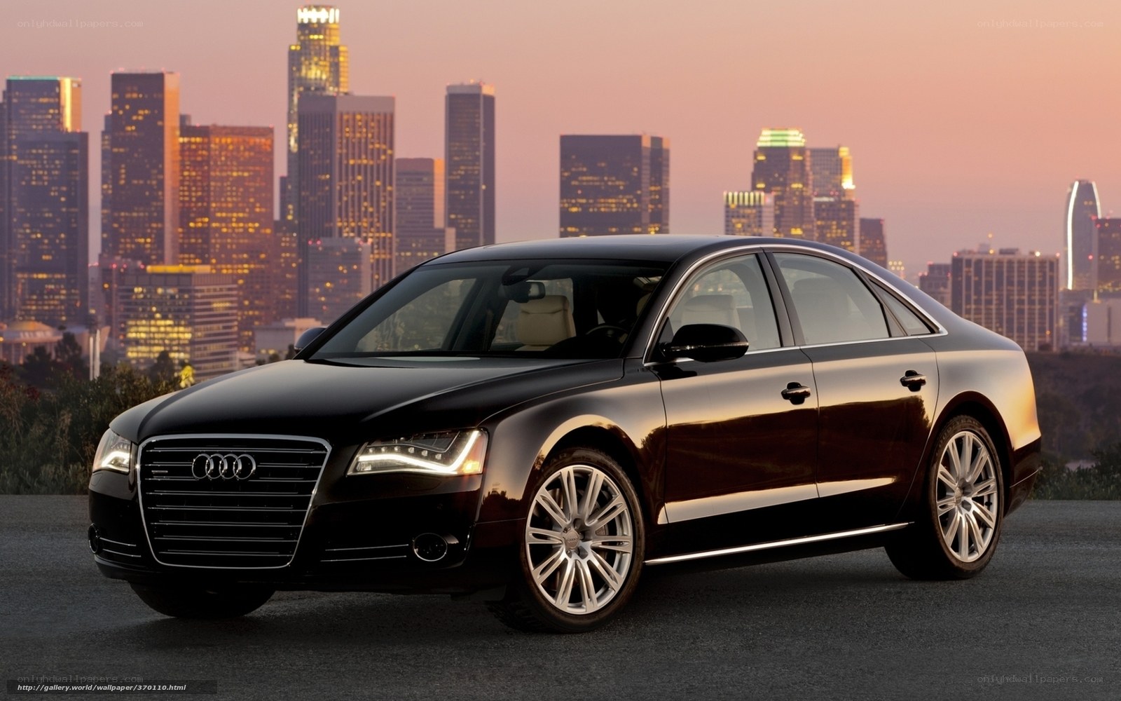 Black Audi sedan in city
