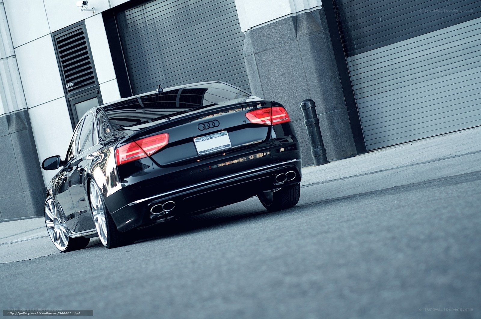 black audi sedan on street