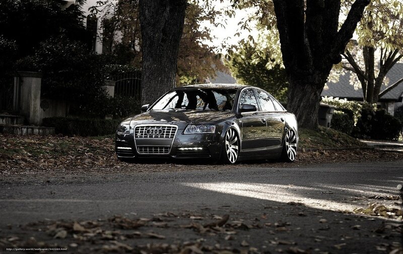 black audi sedan on street