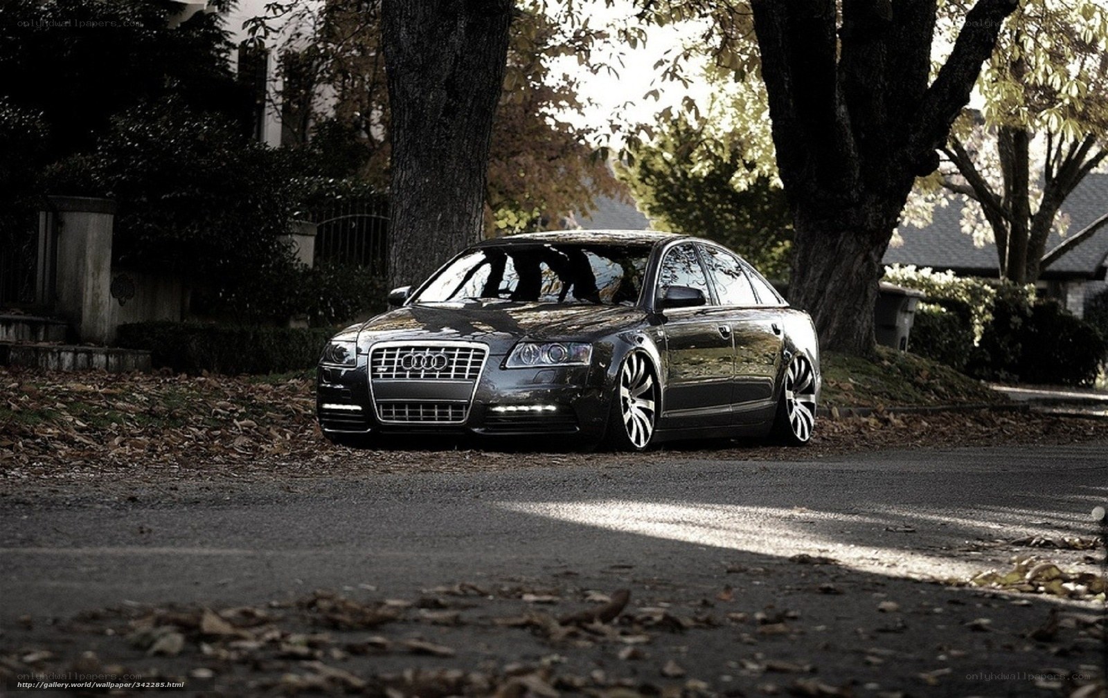 black audi sedan on street
