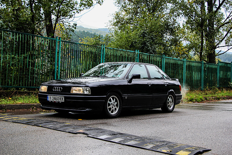 Black Audi Sedan — Overcast