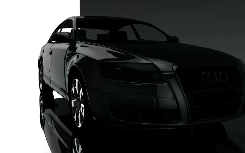 black audi sedan silhouette