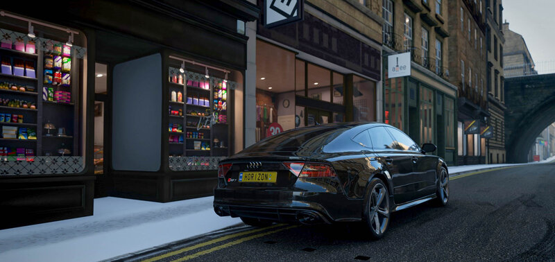 Black Audi Sedan — Urban, Winter