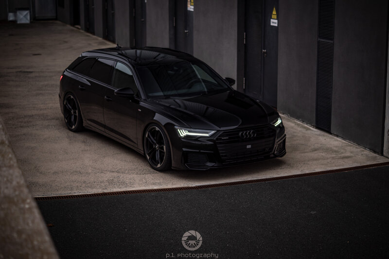 Black Audi Station Wagon — Dramatic, Night, Photograph