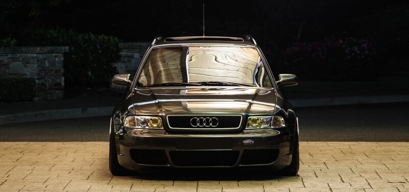 Black Audi Station Wagon — Dramatic, Night