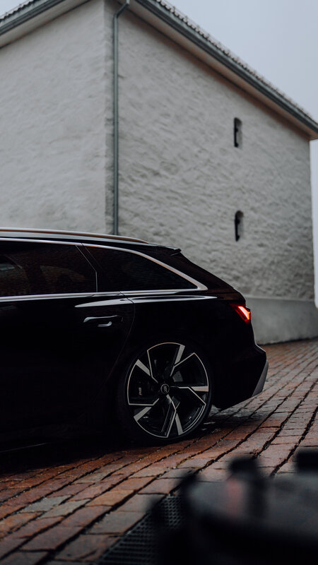 Black Audi Station Wagon — Dramatic, Photograph, Car