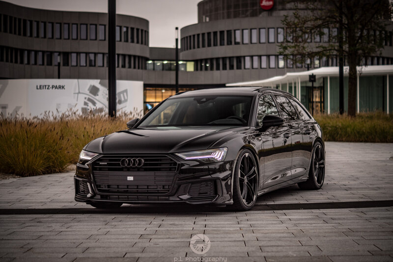 Black Audi Station Wagon — Dramatic, Sunset, Photograph