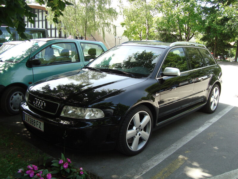 Black Audi station wagon parked