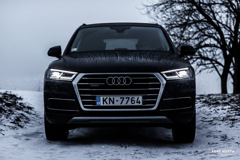 Black Audi Suv — Dramatic, Winter, Photograph