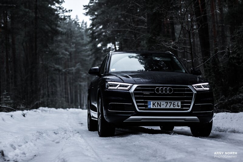 Black Audi Suv — Dramatic, Winter