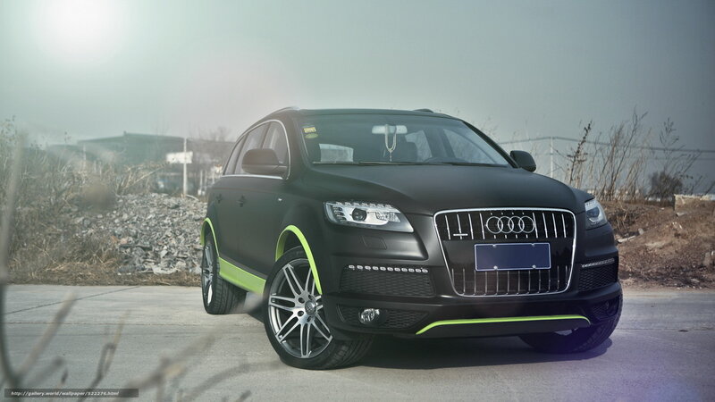 black audi suv with green accents