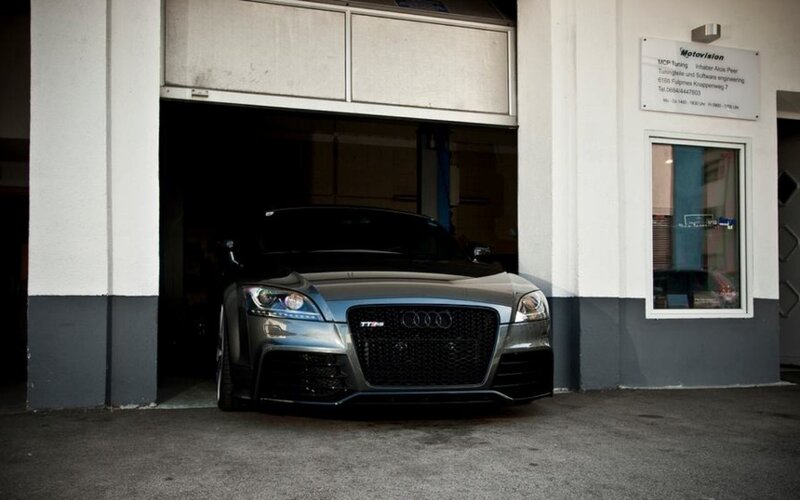 Black Audi Tt Rs in Garage