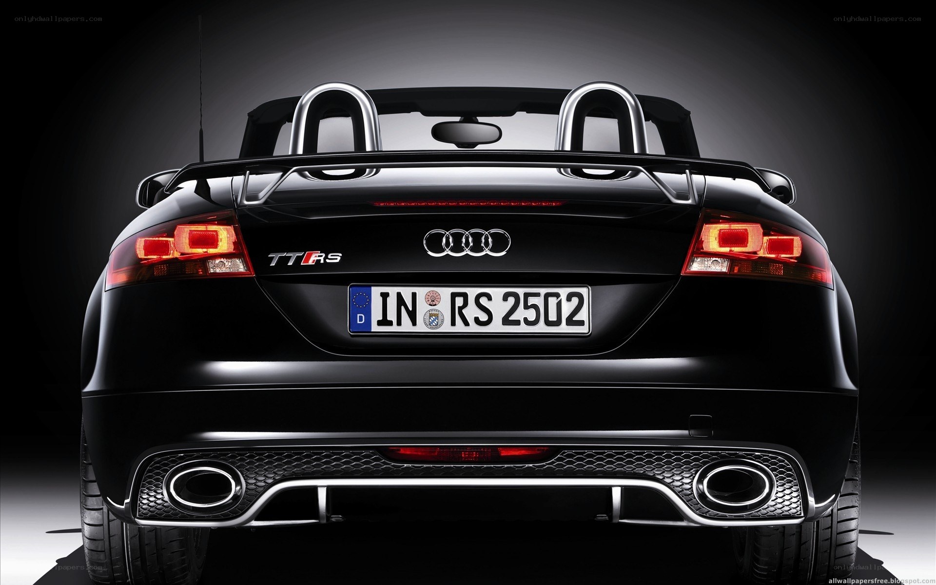 black audi tt rs rear view