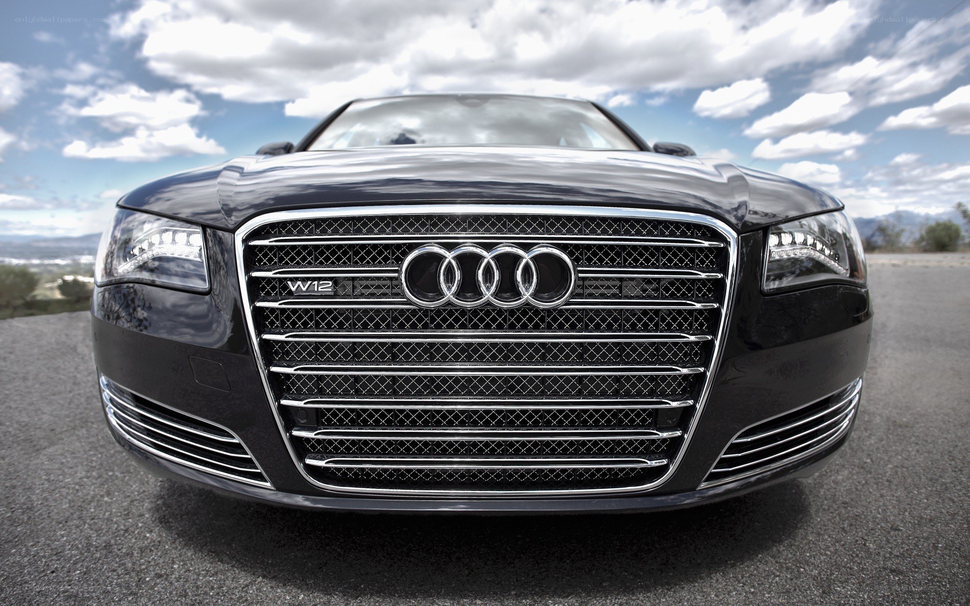 Black Audi W12 front view