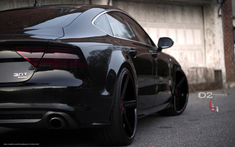 Black Audi with custom wheels
