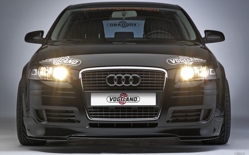 black audi with vogtland branding