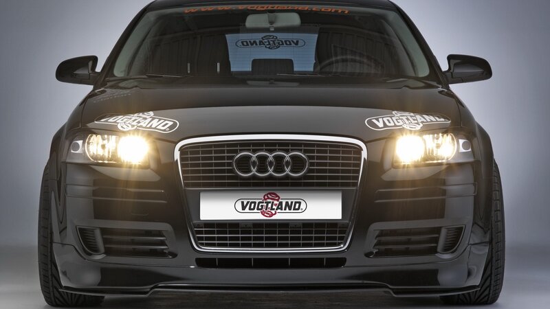 black audi with vogtland branding