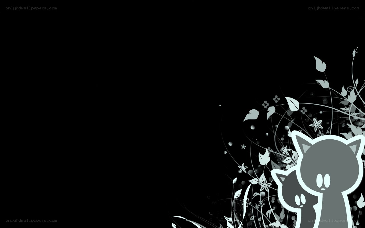 black background with cat silhouettes