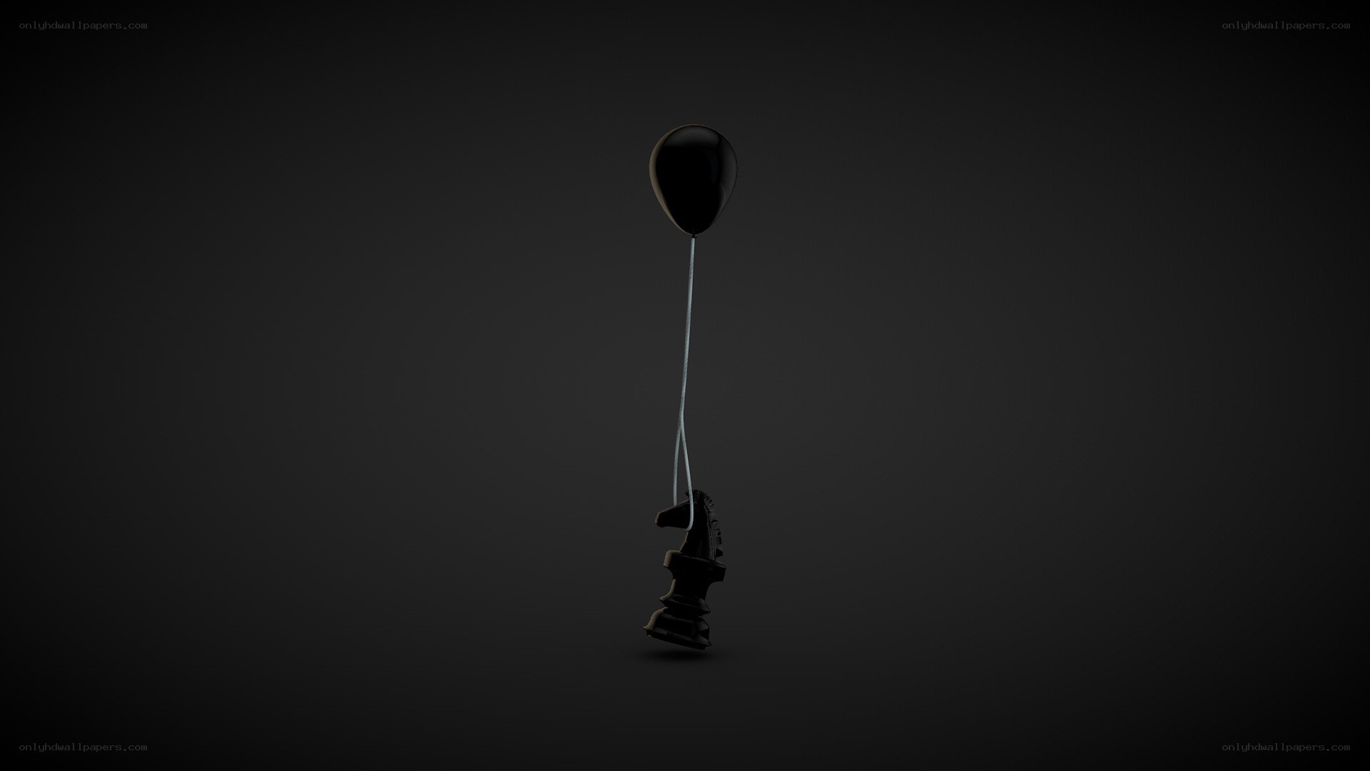 Black balloon with chess piece