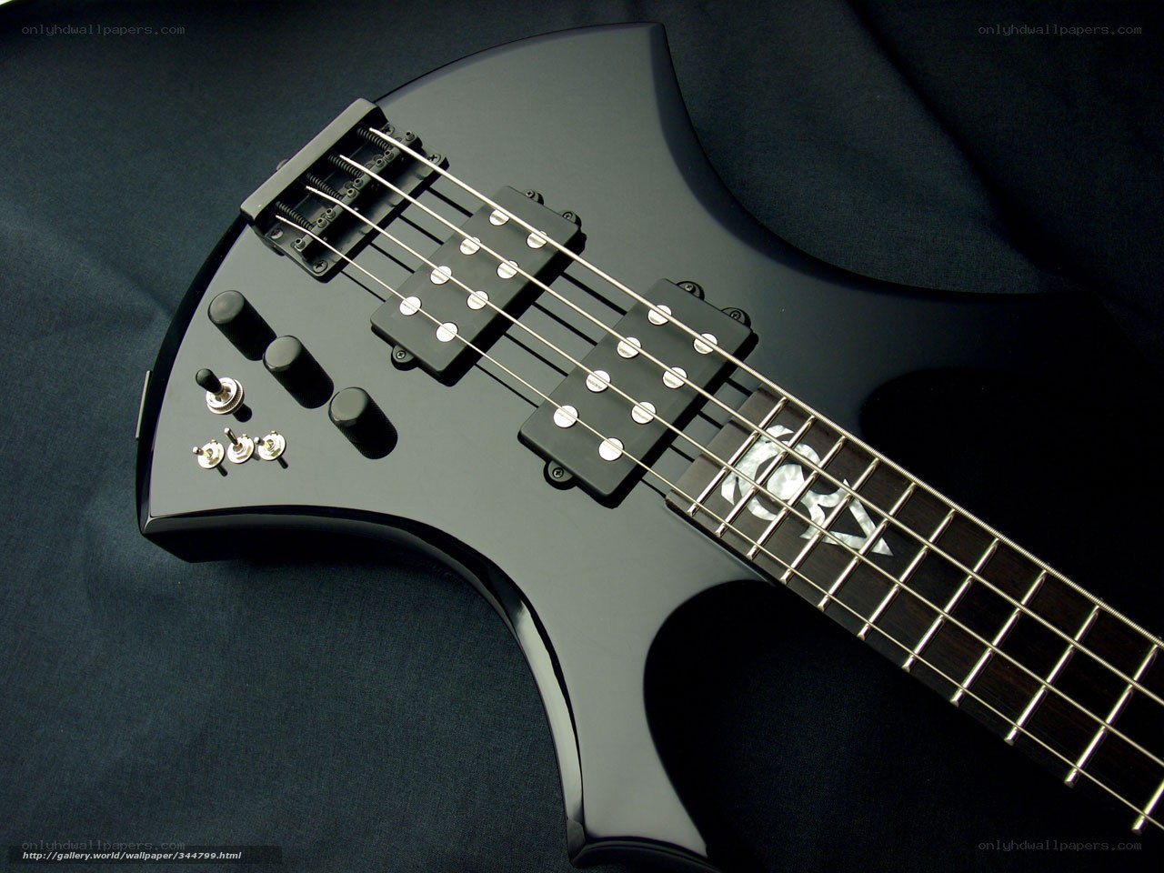 black bass guitar close-up