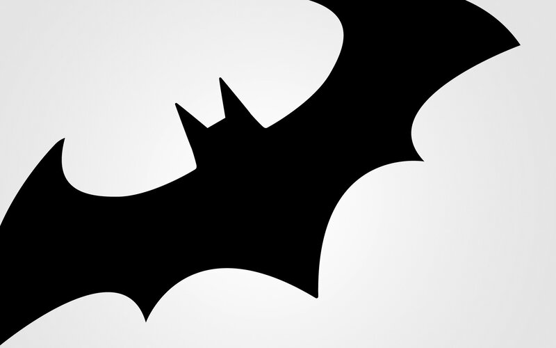 Black Bat Symbol — Minimalist, Vector Art