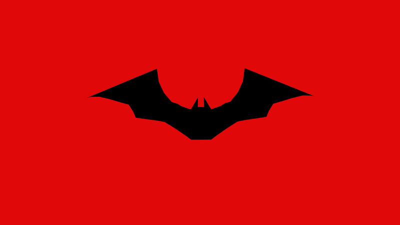 Black Bat Symbol — Red