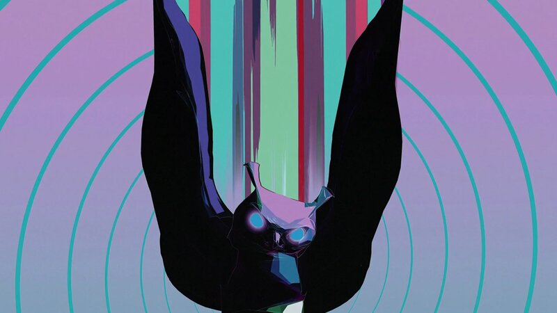 Black Bat with Glowing Eyes