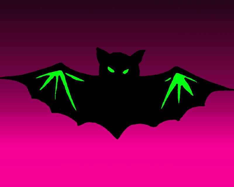 Black Bat with Green Eyes