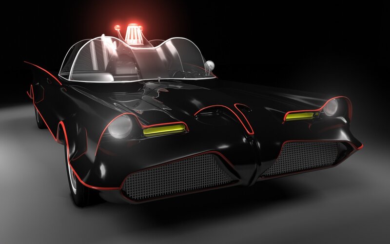 Black Batmobile Car — Dramatic