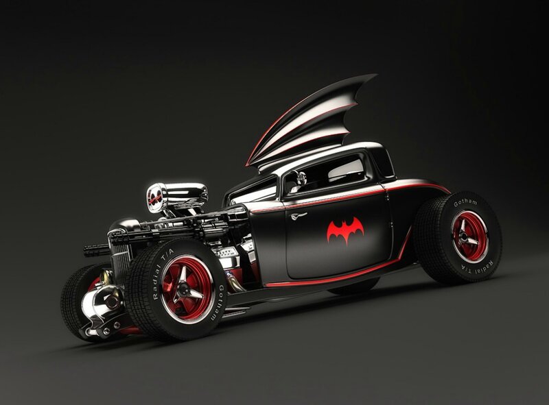 Black Batmobile Hot Rod
