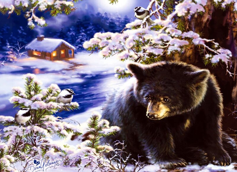 Black Bear Cub — Blue