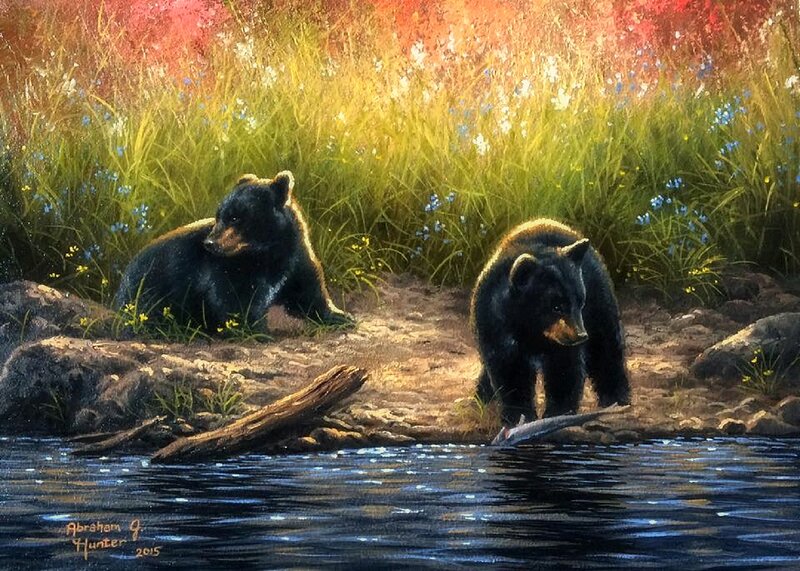 Black Bear Cubs — Green