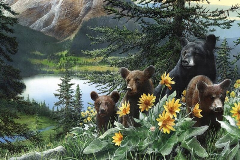 Black Bear Family — Green
