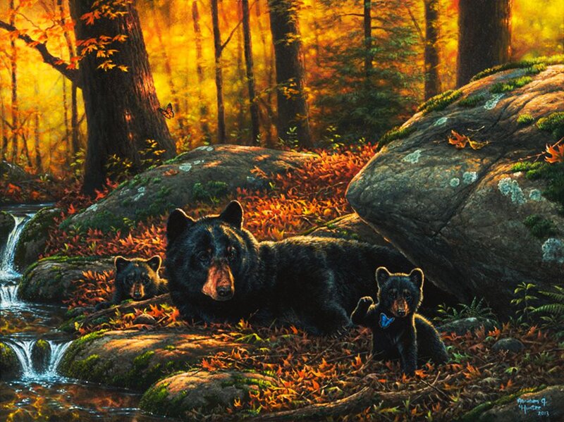 Black Bear Family — Orange