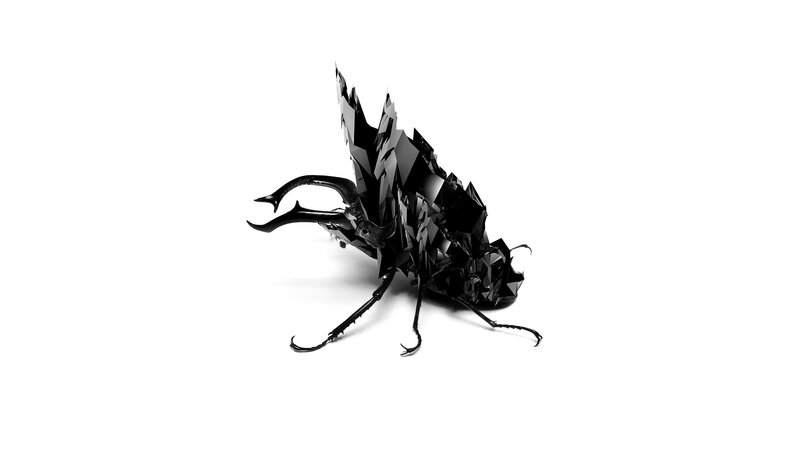 Black Beetle Sculpture — Minimalist