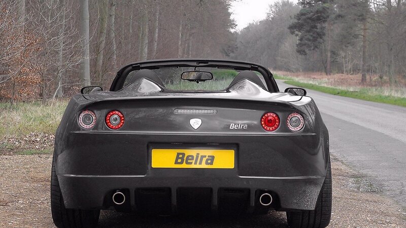 Black Beira sports car rear view