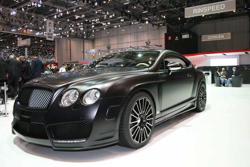Black Bentley at auto show