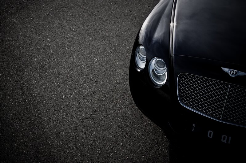 Black Bentley Car — Dramatic, Photograph, Headlight
