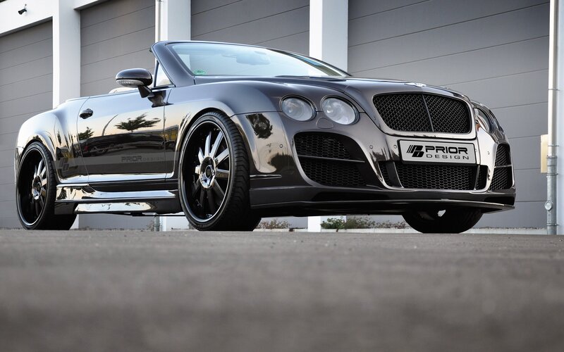 Black Bentley convertible with Prior Design