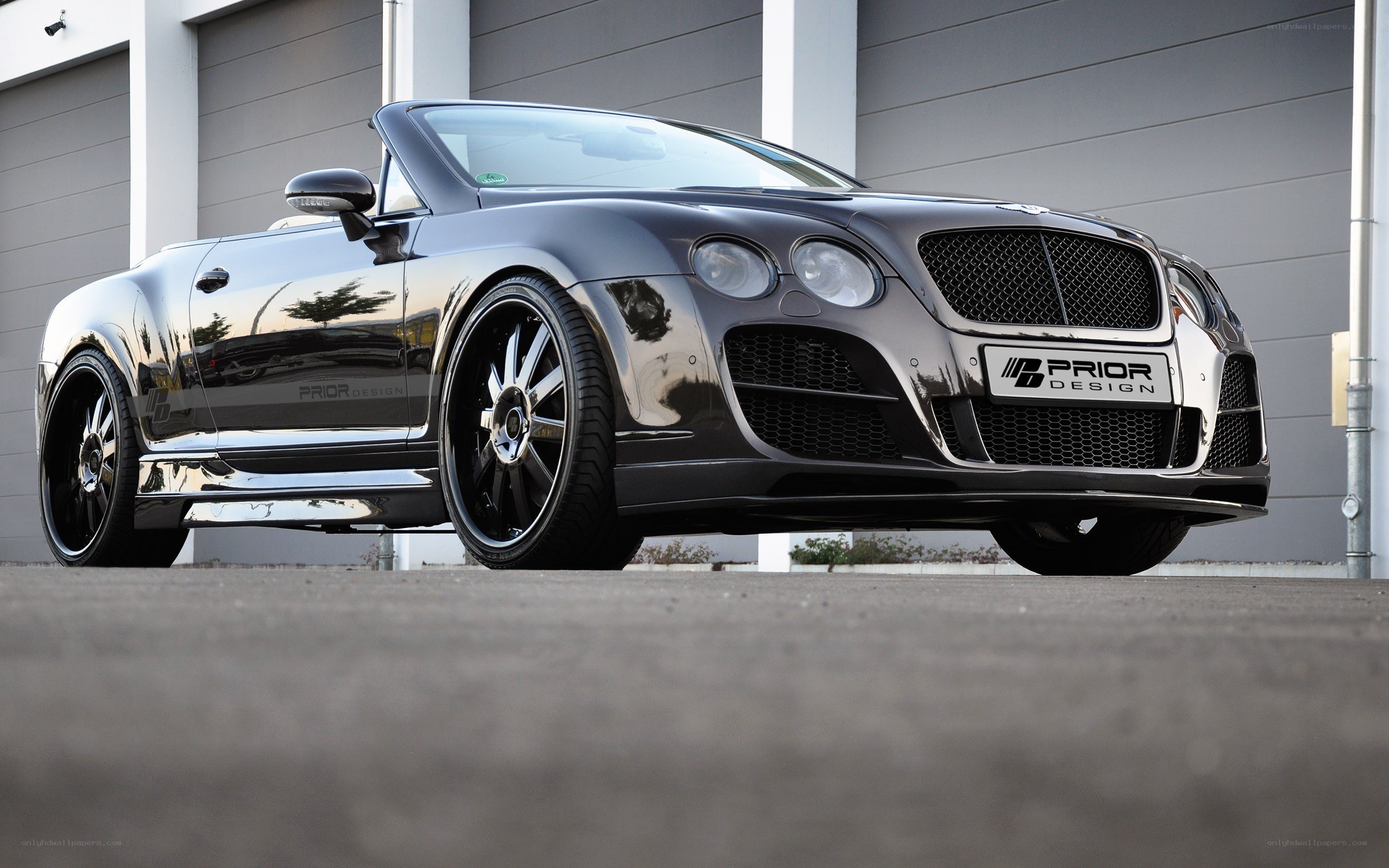 Black Bentley convertible with Prior Design