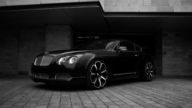Black Bentley Coupe — Dramatic, Building